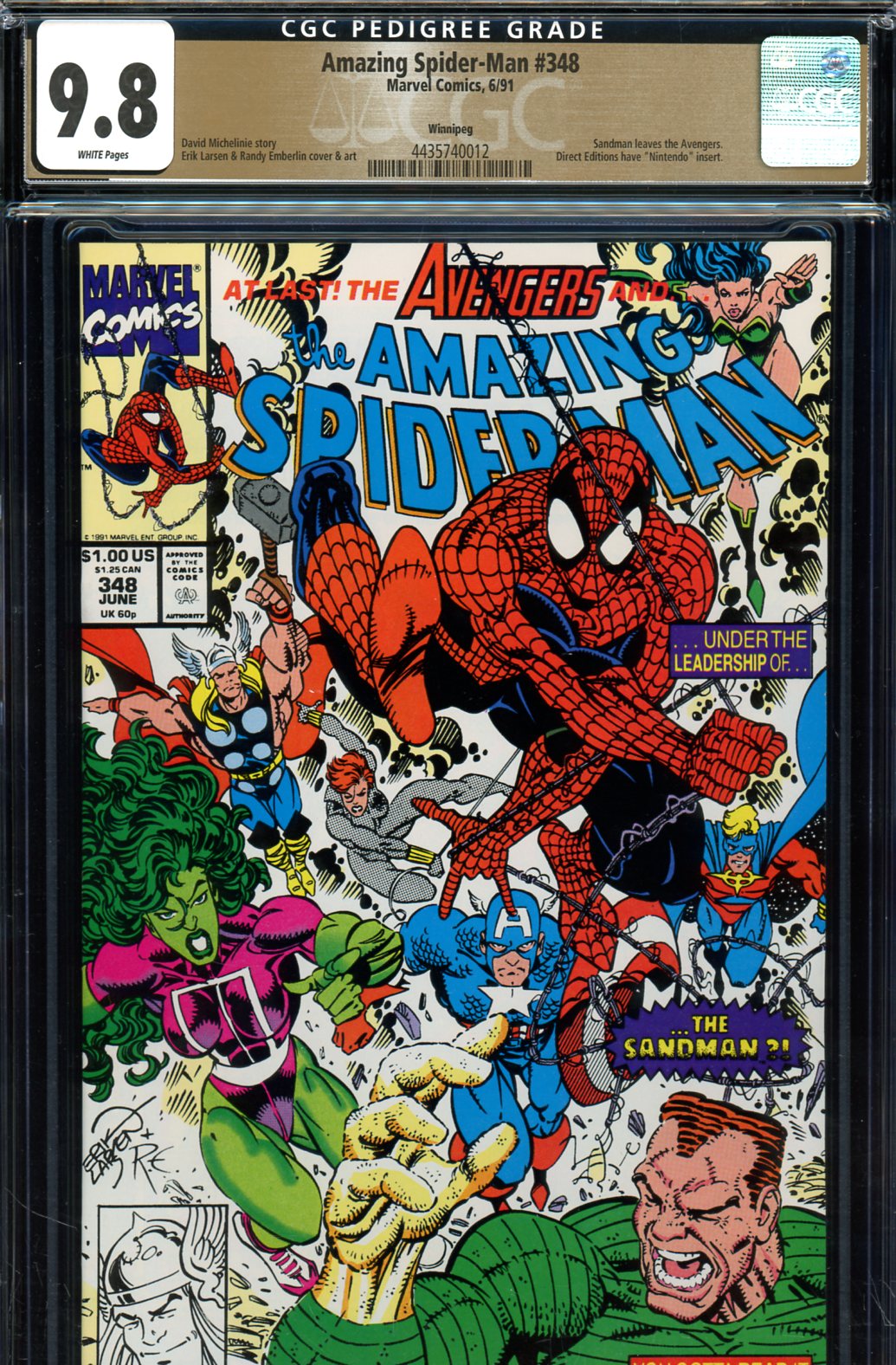 Amazing Spider-Man #348 CGC 9.8 w Winnipeg