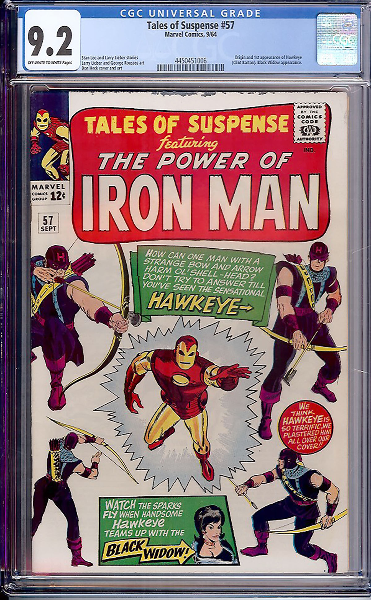 Tales of Suspense #57 CGC 9.2 ow/w