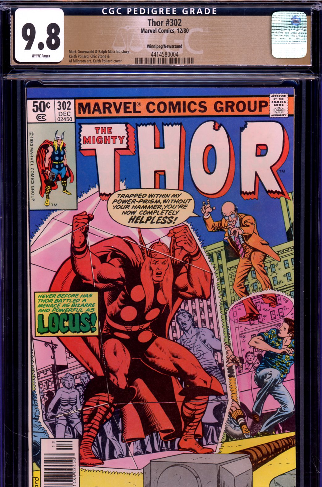 Thor #302 CGC 9.8 w Winnipeg