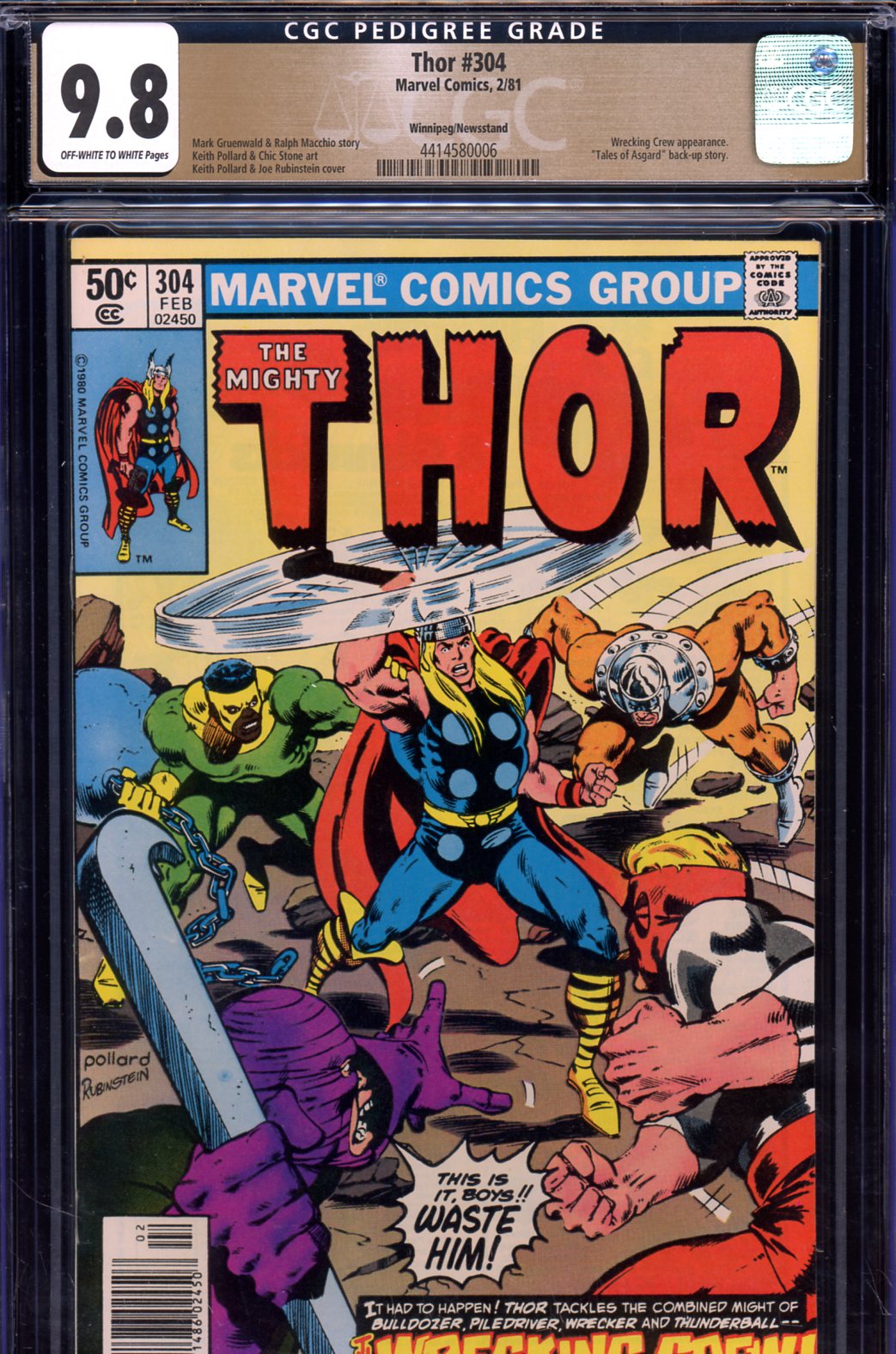 Thor #304 CGC 9.8 ow/w Winnipeg