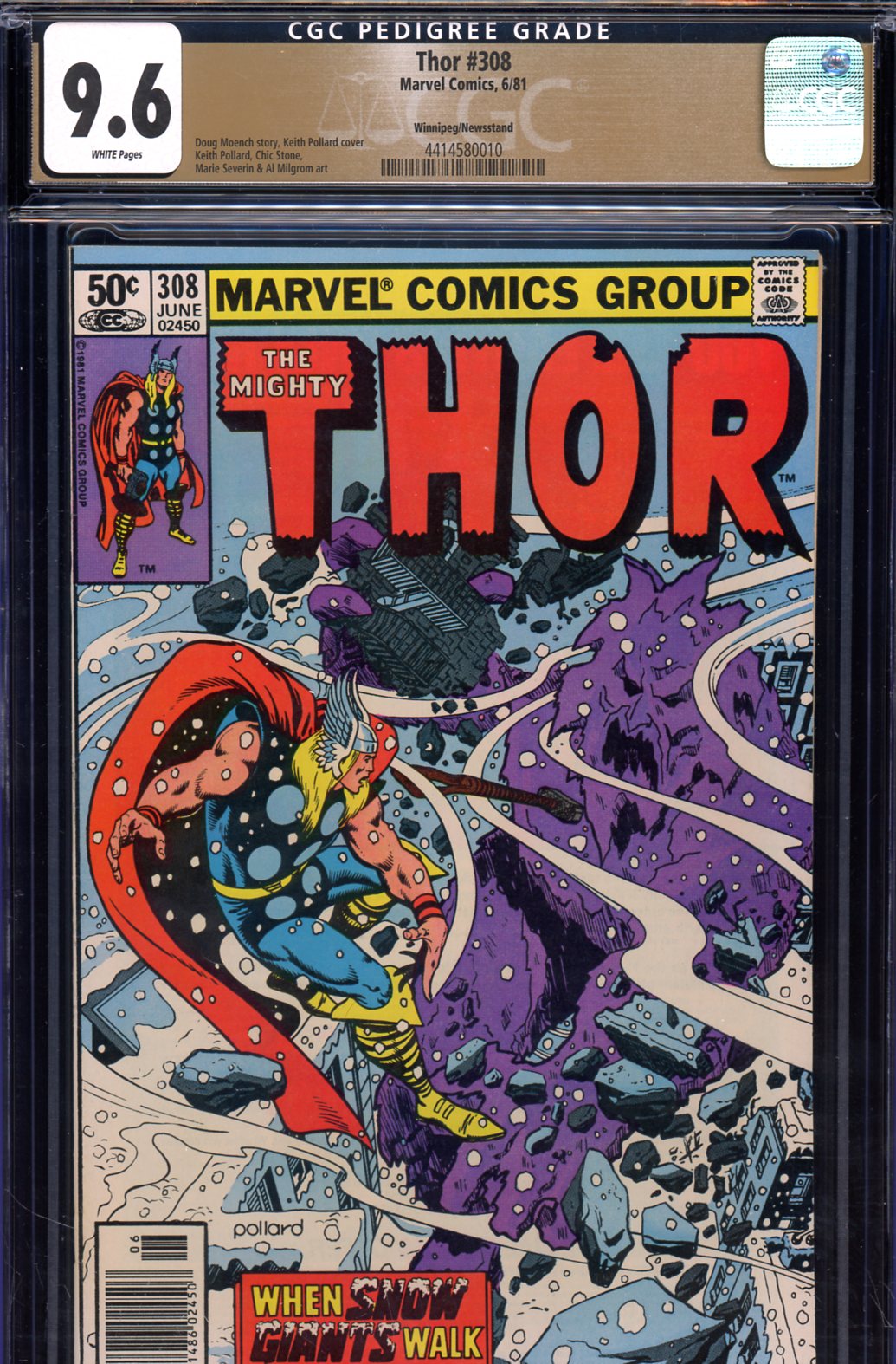 Thor #308 CGC 9.6 w Winnipeg