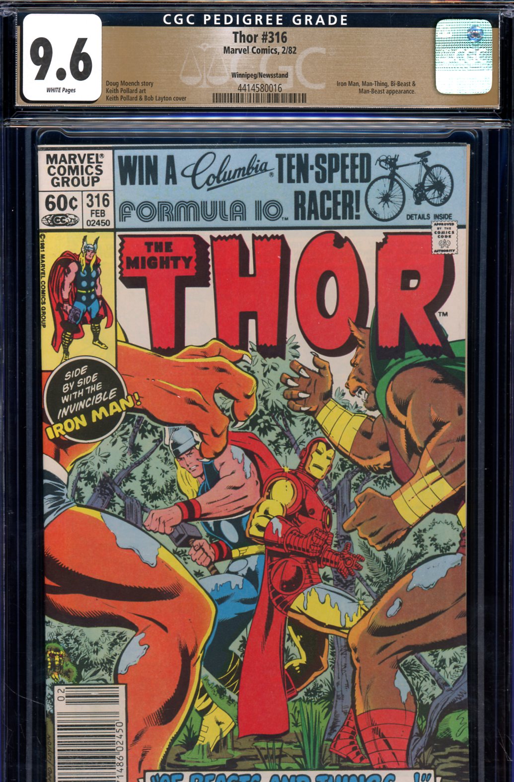 Thor #316 CGC 9.6 w Winnipeg