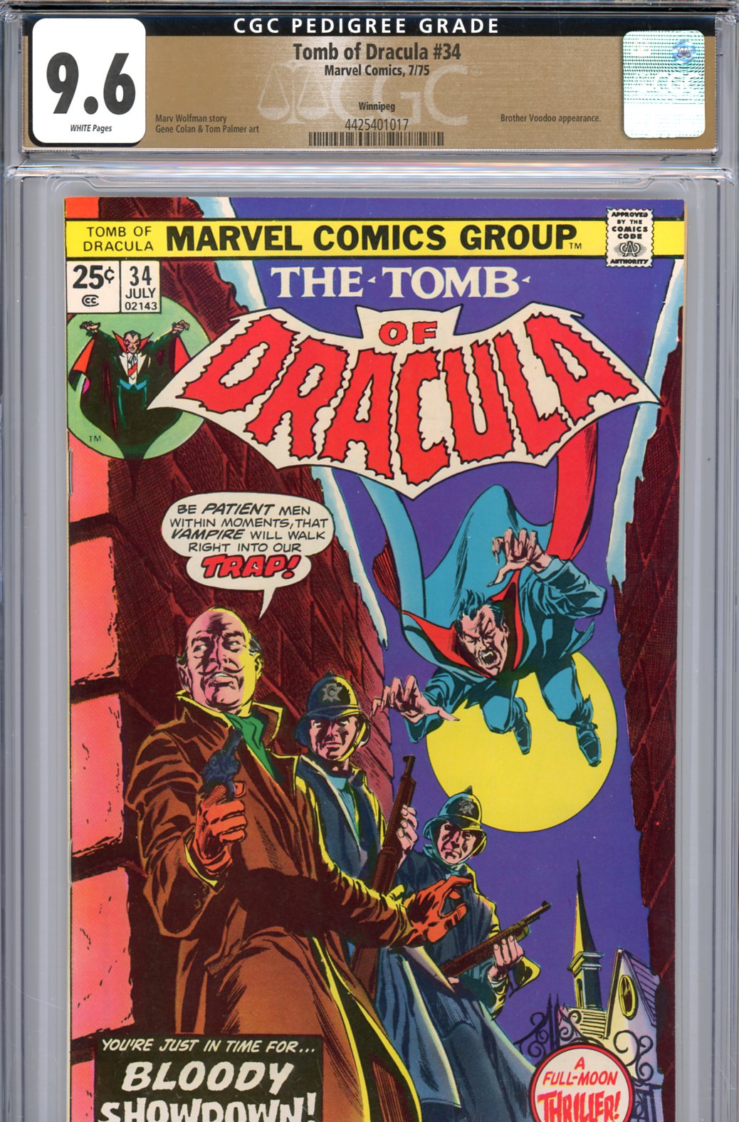 Tomb of Dracula #34 CGC 9.6 w Winnipeg