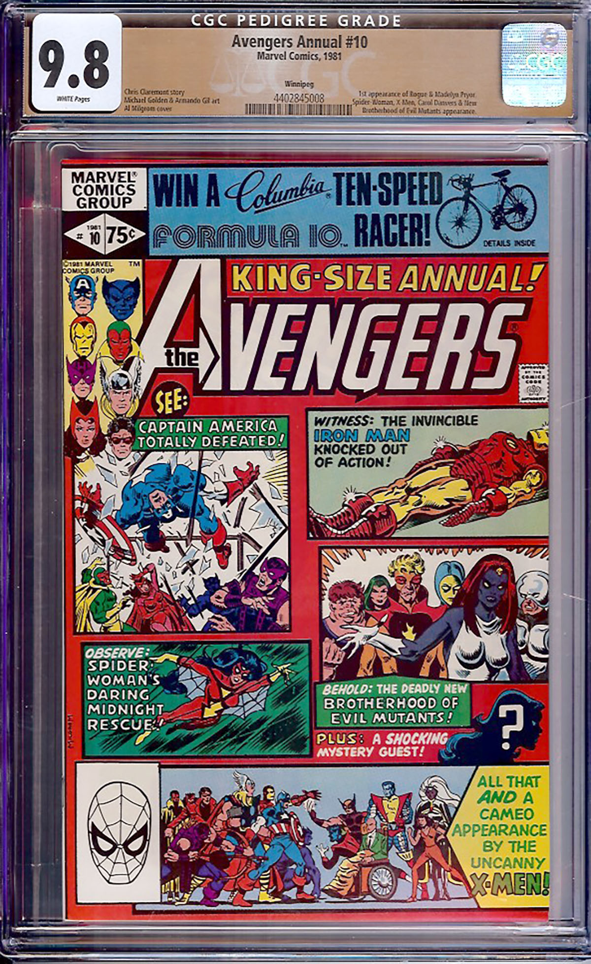 Avengers Annual #10 CGC 9.8 w Winnipeg