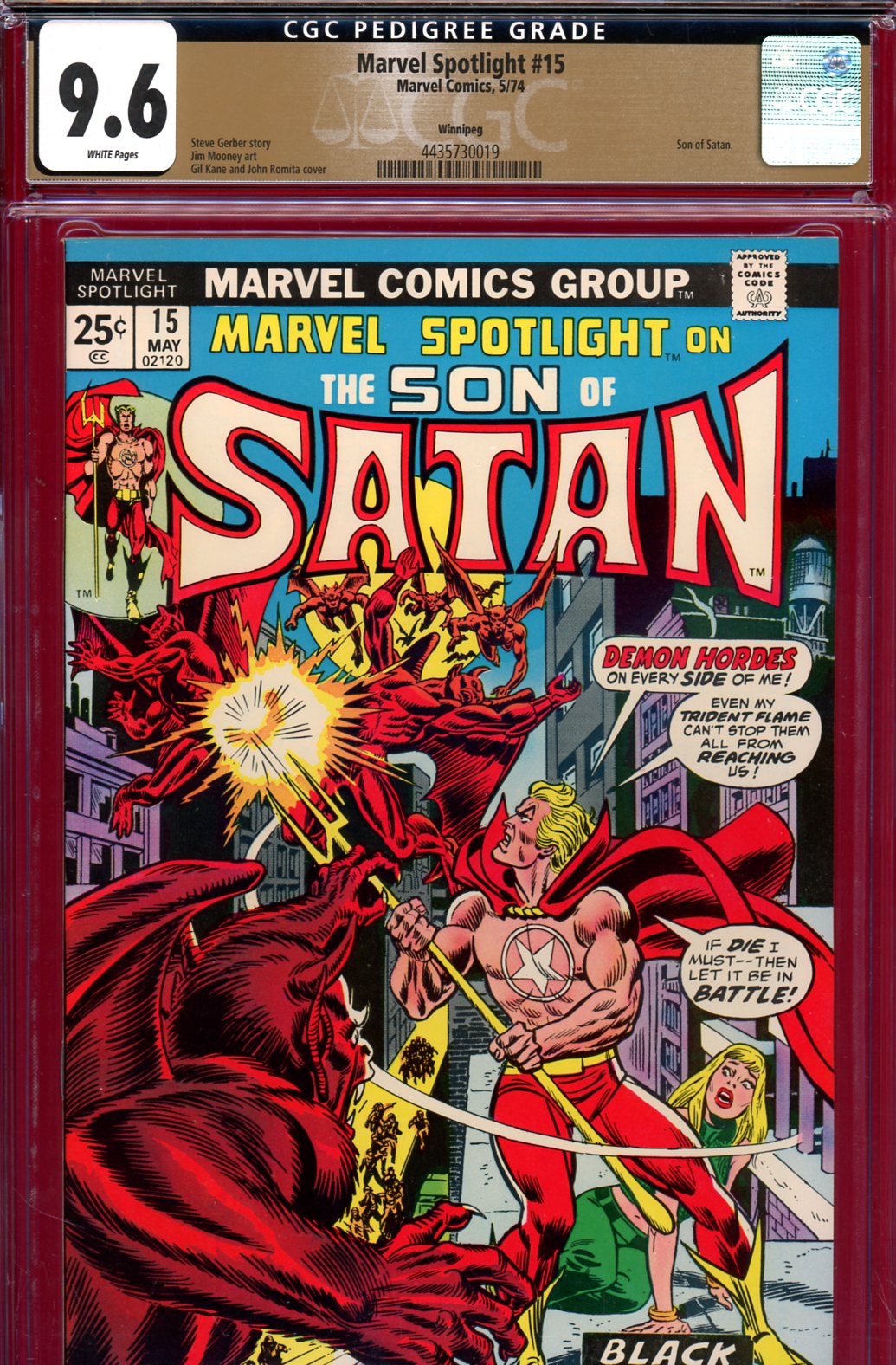 Marvel Spotlight #15 CGC 9.6 w Winnipeg