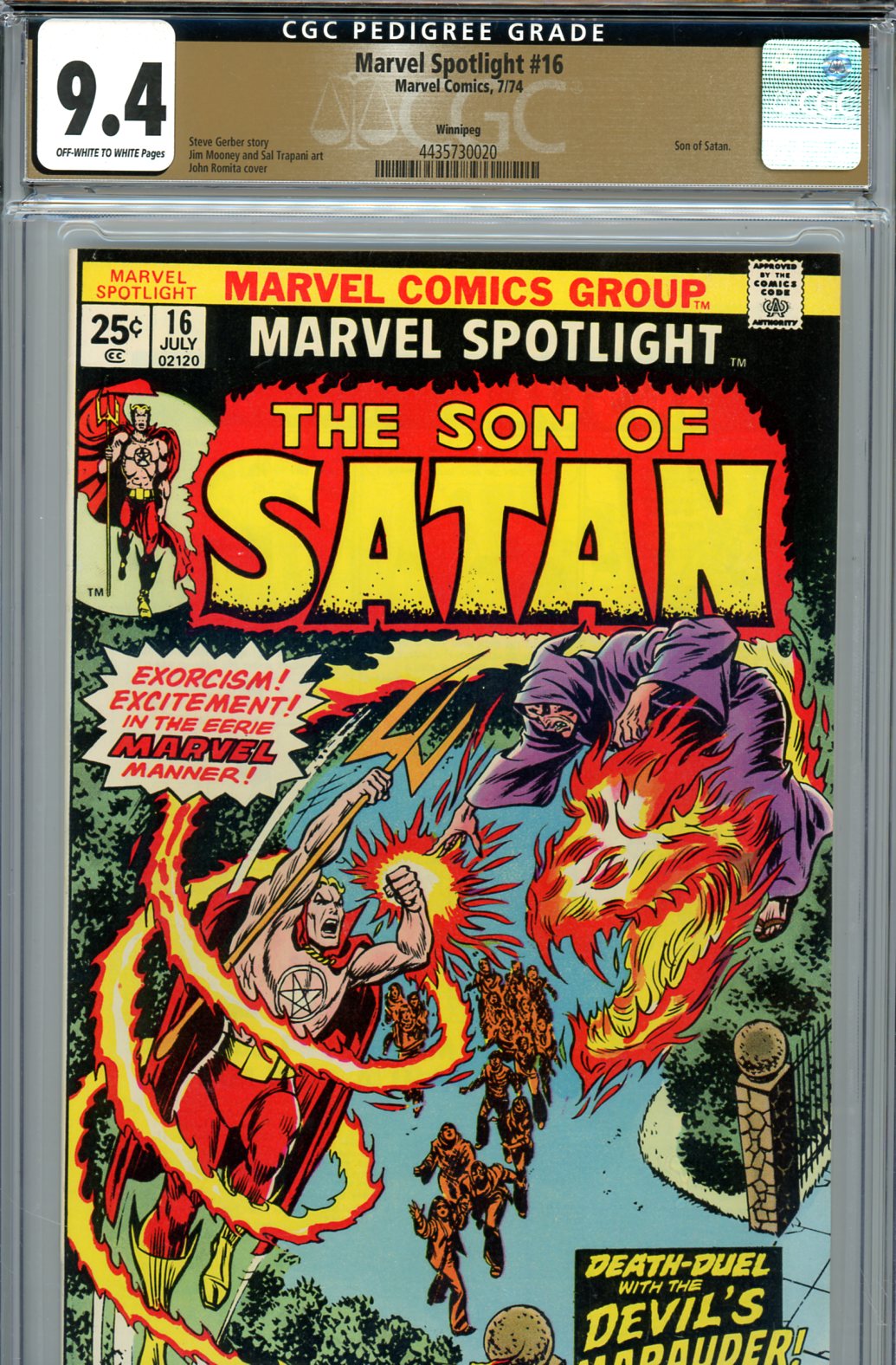 Marvel Spotlight #16 CGC 9.4 ow/w Winnipeg