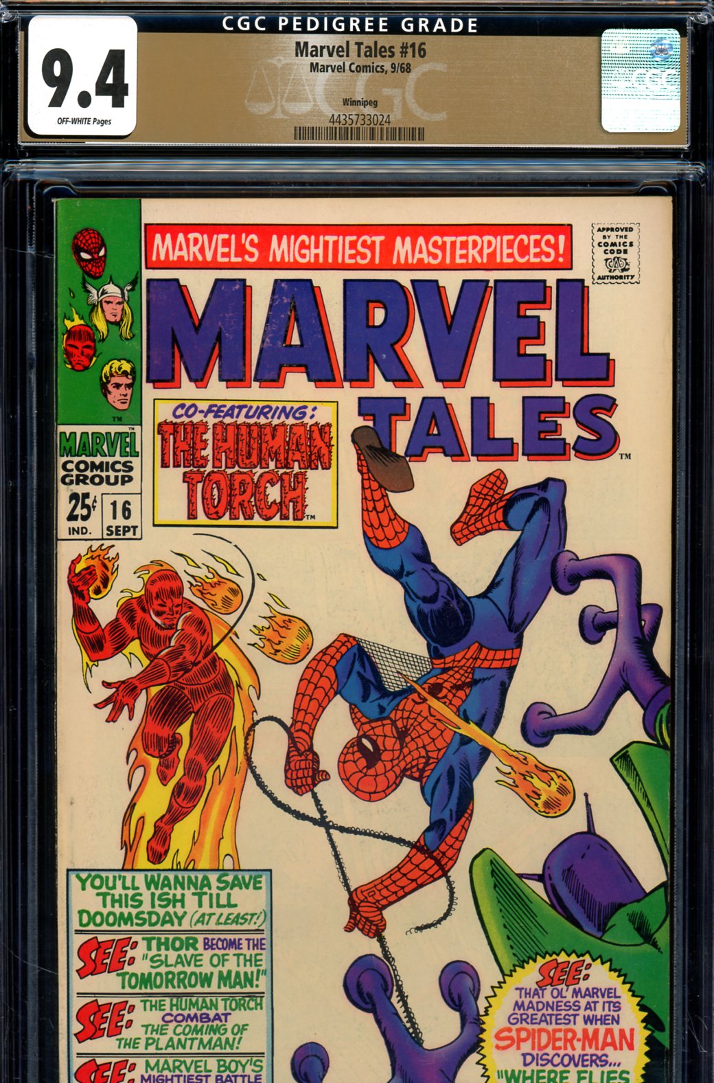 Marvel Tales #16 CGC 9.4 ow Winnipeg