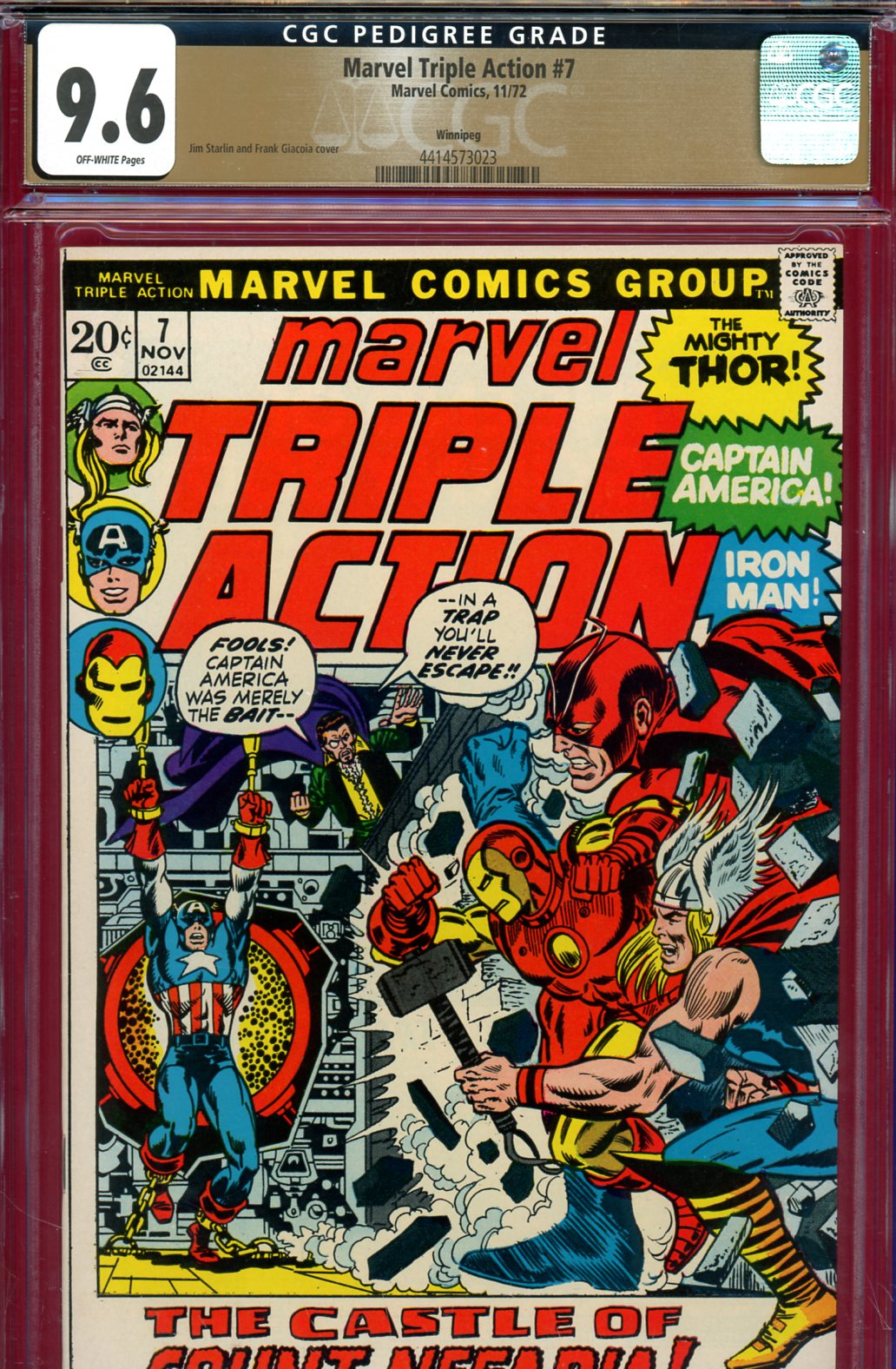 Marvel Triple Action #7 CGC 9.6 ow Winnipeg