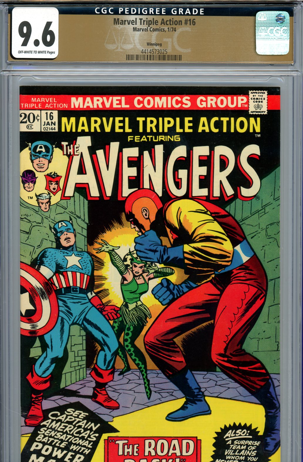 Marvel Triple Action #16 CGC 9.6 ow/w Winnipeg