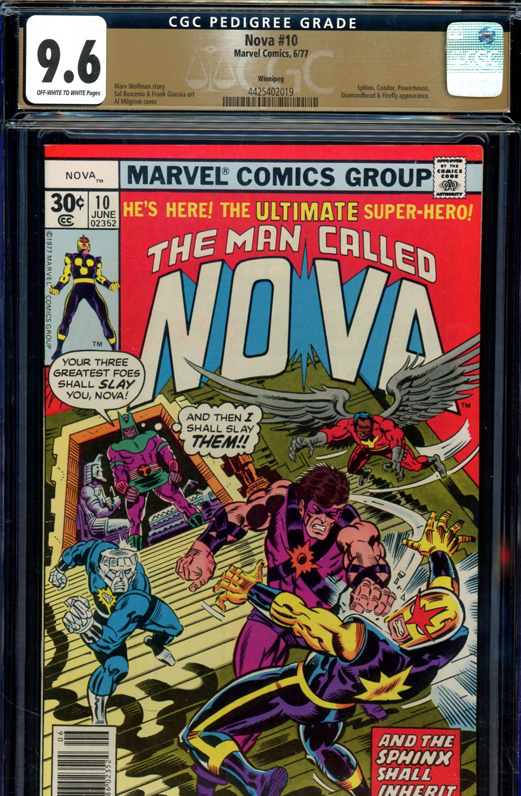 Nova #10 CGC 9.6 ow/w Winnipeg