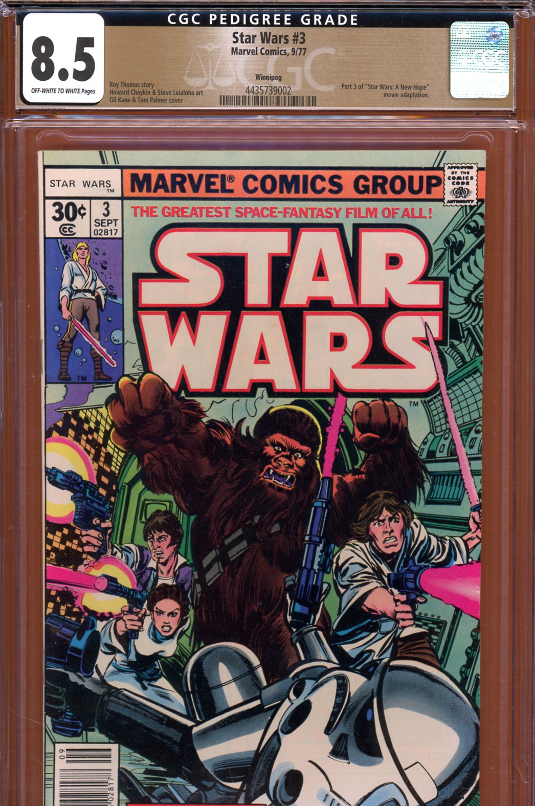 Star Wars #3 CGC 8.5 ow/w Winnipeg