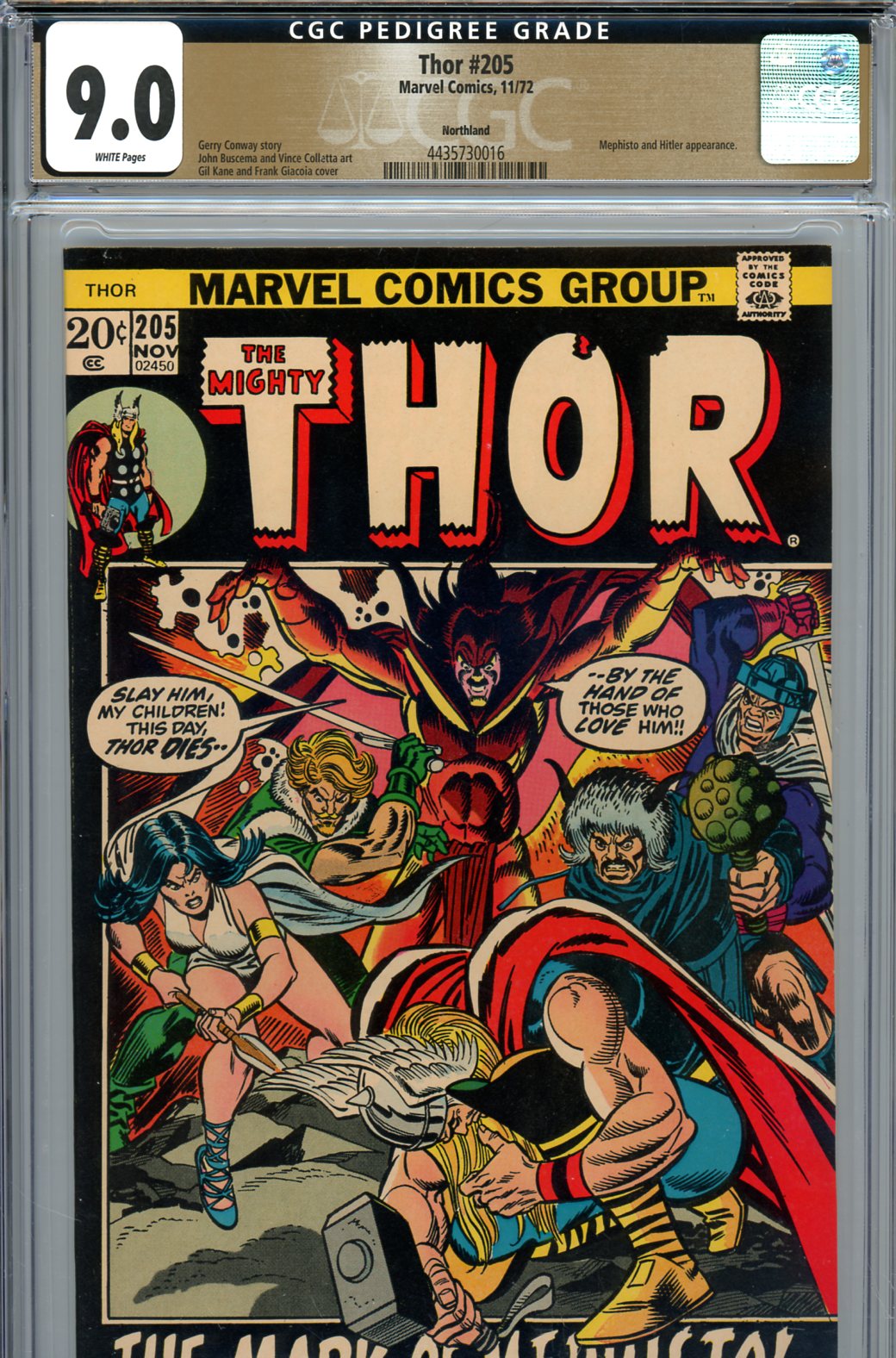 Thor #205 CGC 9.0 w Northland