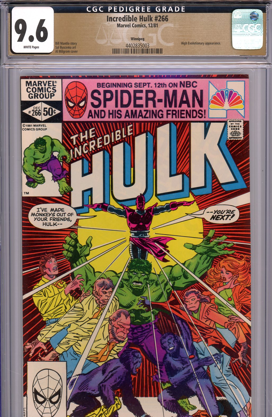 Incredible Hulk #266 CGC 9.6 w Winnipeg