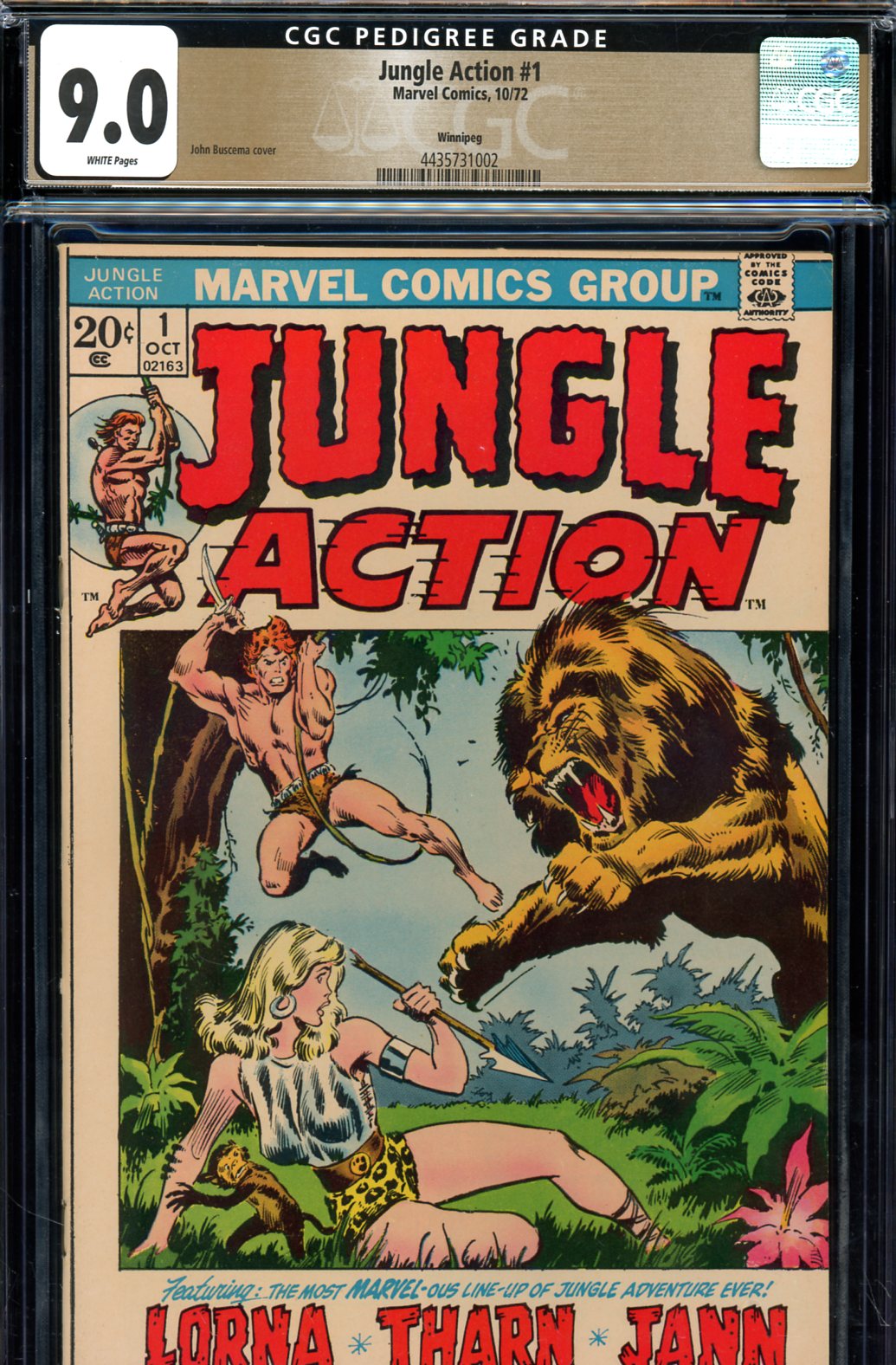 Jungle Action #1 CGC 9.0 w Winnipeg