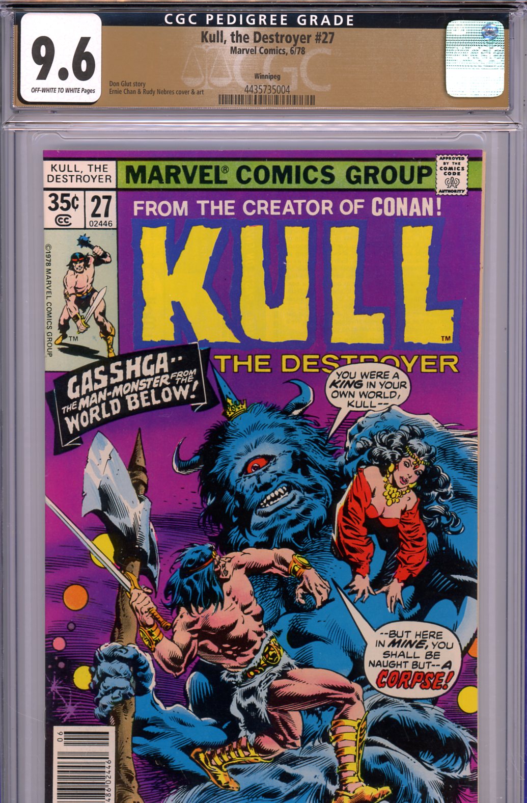 Kull, the Destroyer #27 CGC 9.6 ow/w Winnipeg