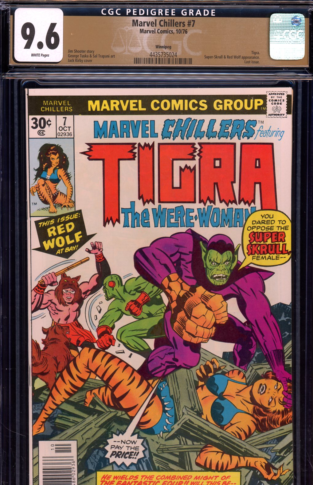 Marvel Chillers #7 CGC 9.6 w Winnipeg