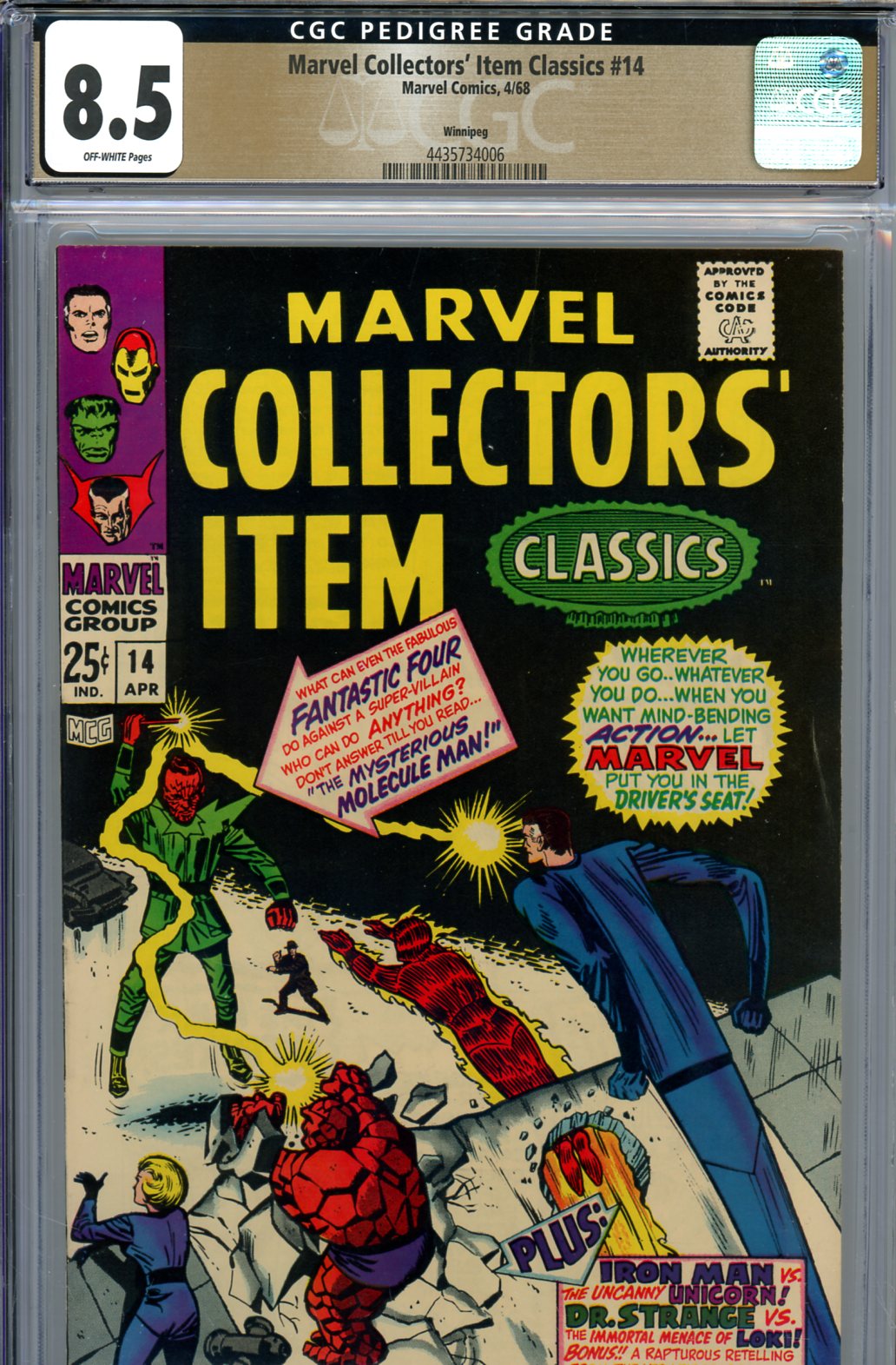 Marvel Collectors' Item Classics #14 CGC 8.5 ow Winnipeg