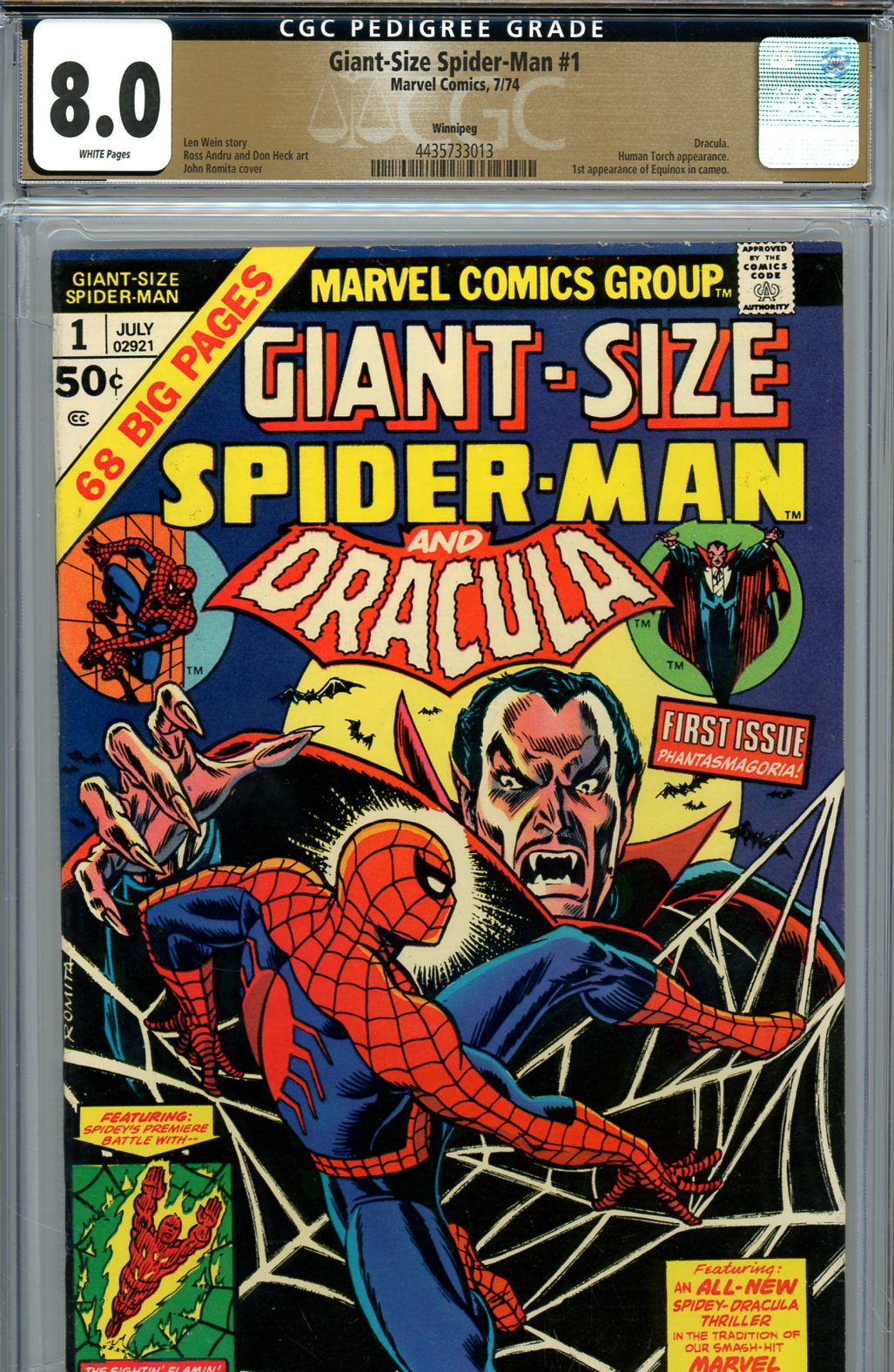 Giant-Size Spider-Man #1 CGC 8.0 w Winnipeg