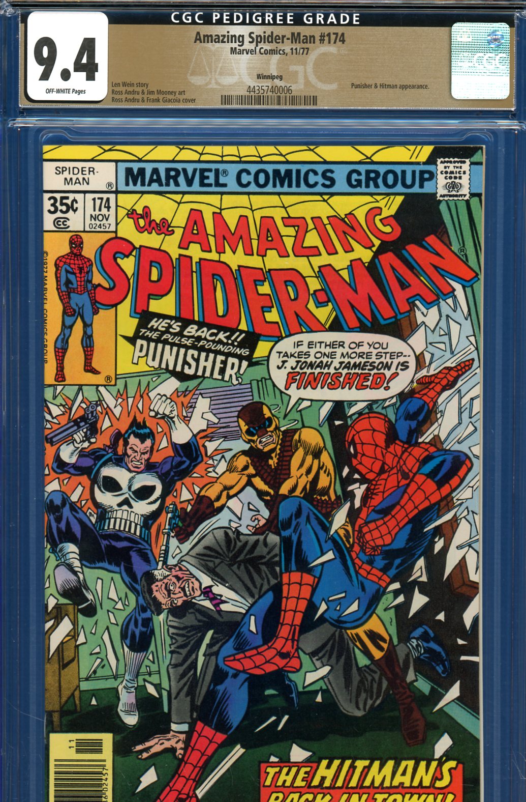 Amazing Spider-Man #174 CGC 9.4 ow Winnipeg