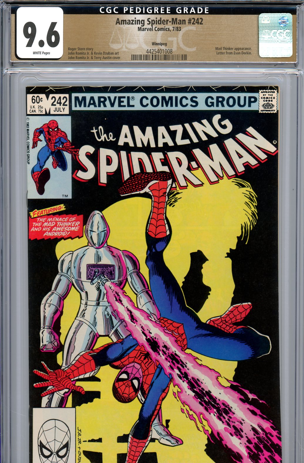 Amazing Spider-Man #242 CGC 9.6 w Winnipeg