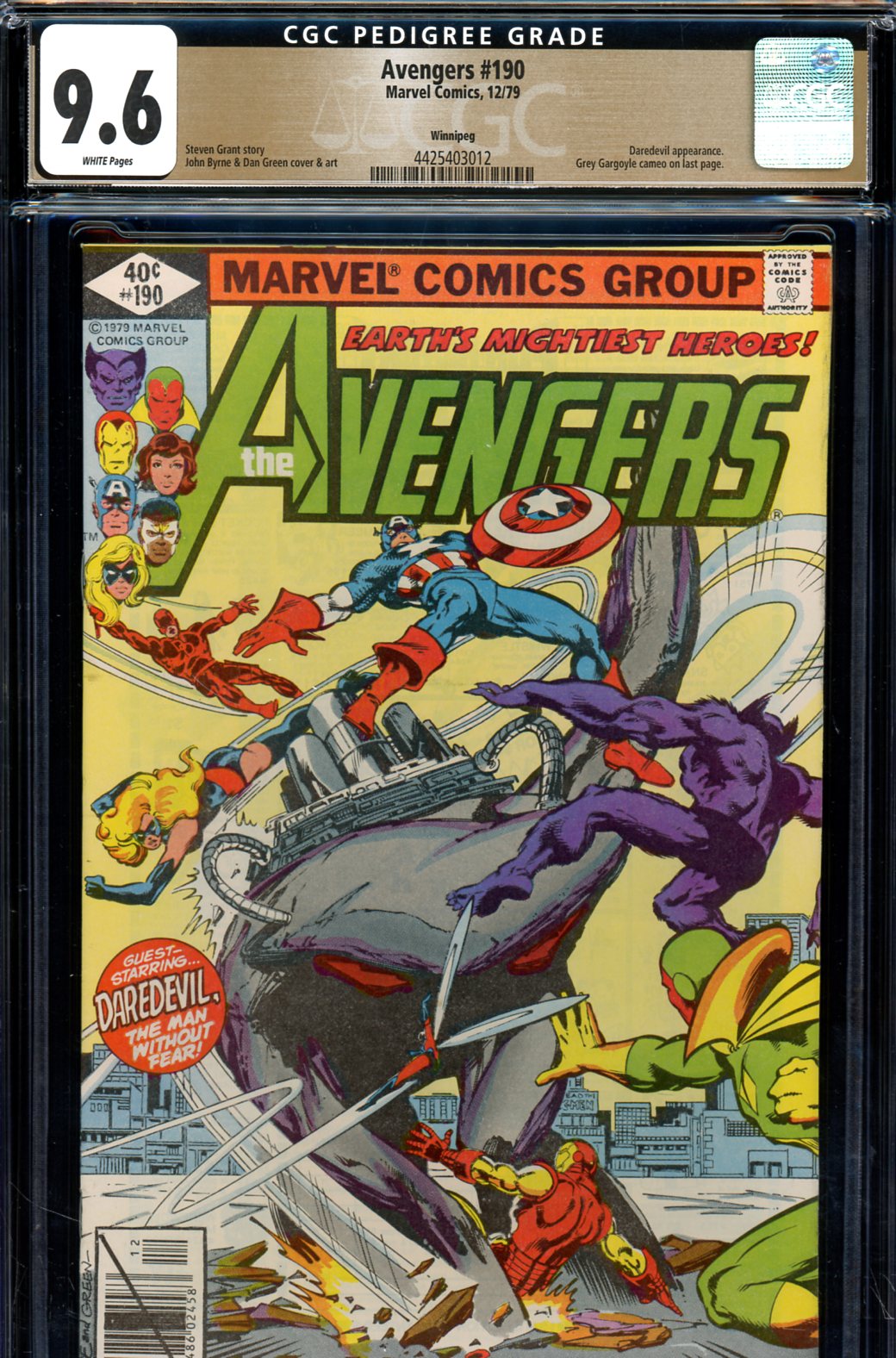 Avengers #190 CGC 9.6 w Winnipeg