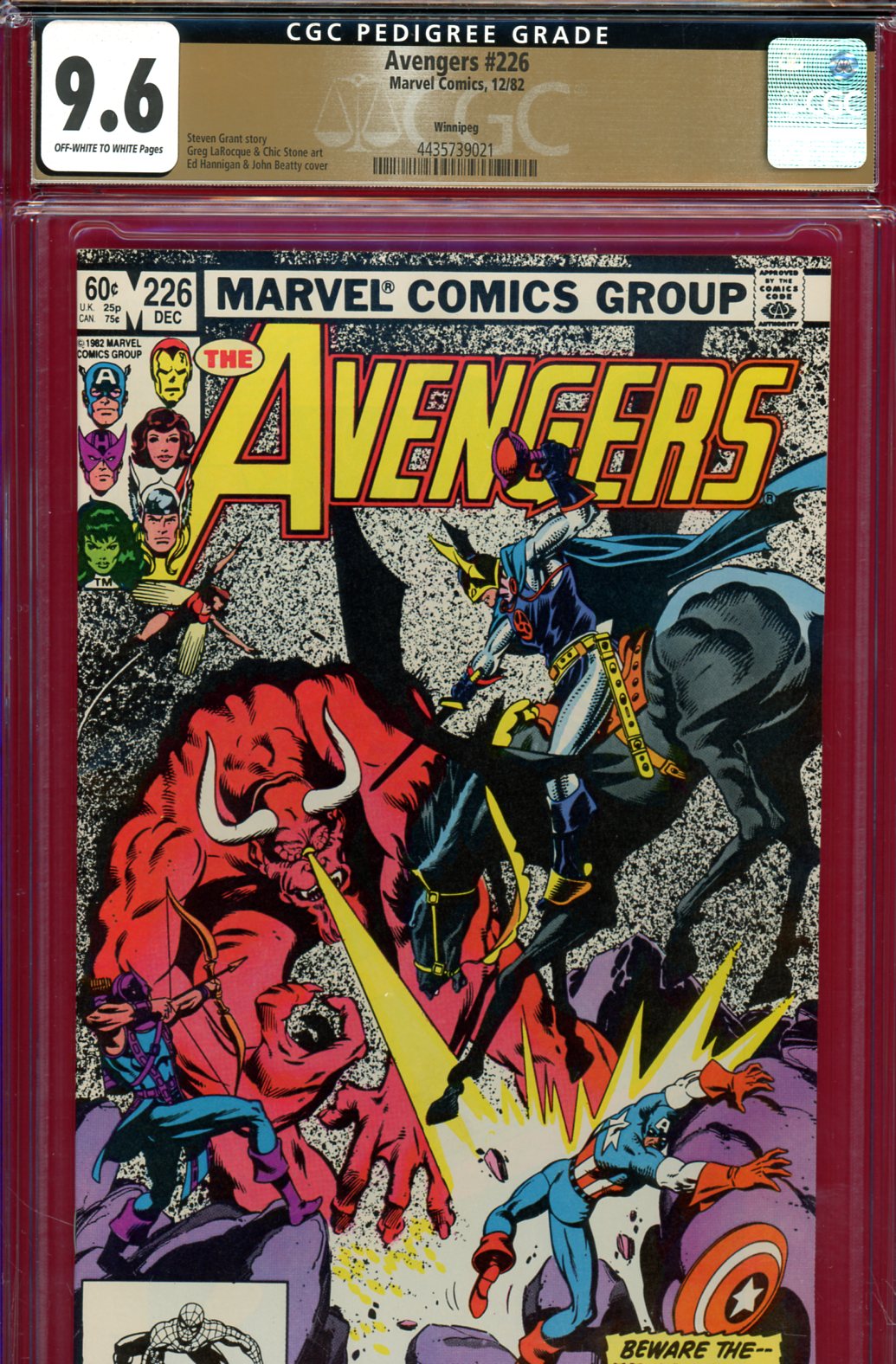 Avengers #226 CGC 9.6 ow/w Winnipeg