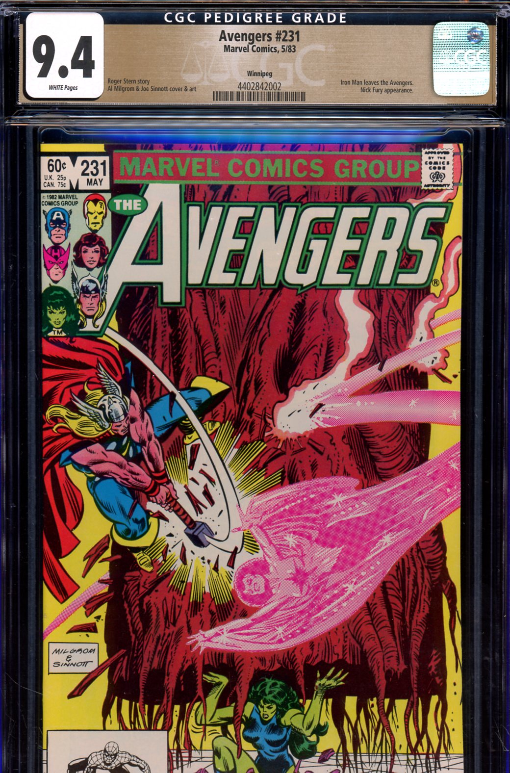 Avengers #231 CGC 9.4 w Winnipeg