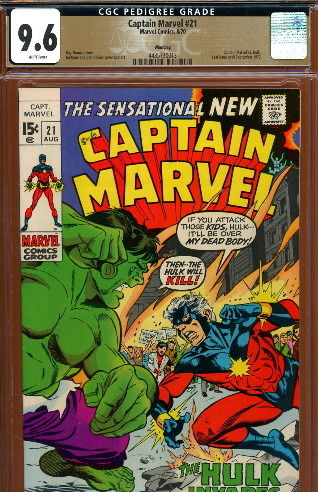 Captain Marvel #21 CGC 9.6 w Winnipeg