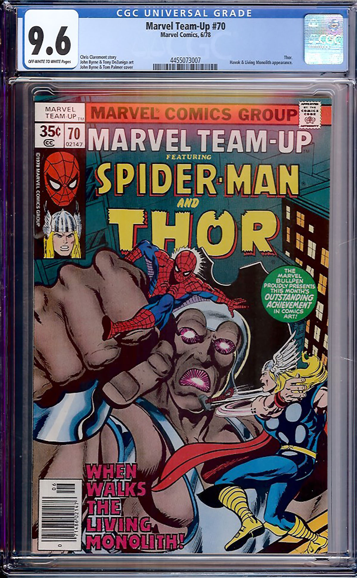 Marvel Team-Up #70 CGC 9.6 ow/w