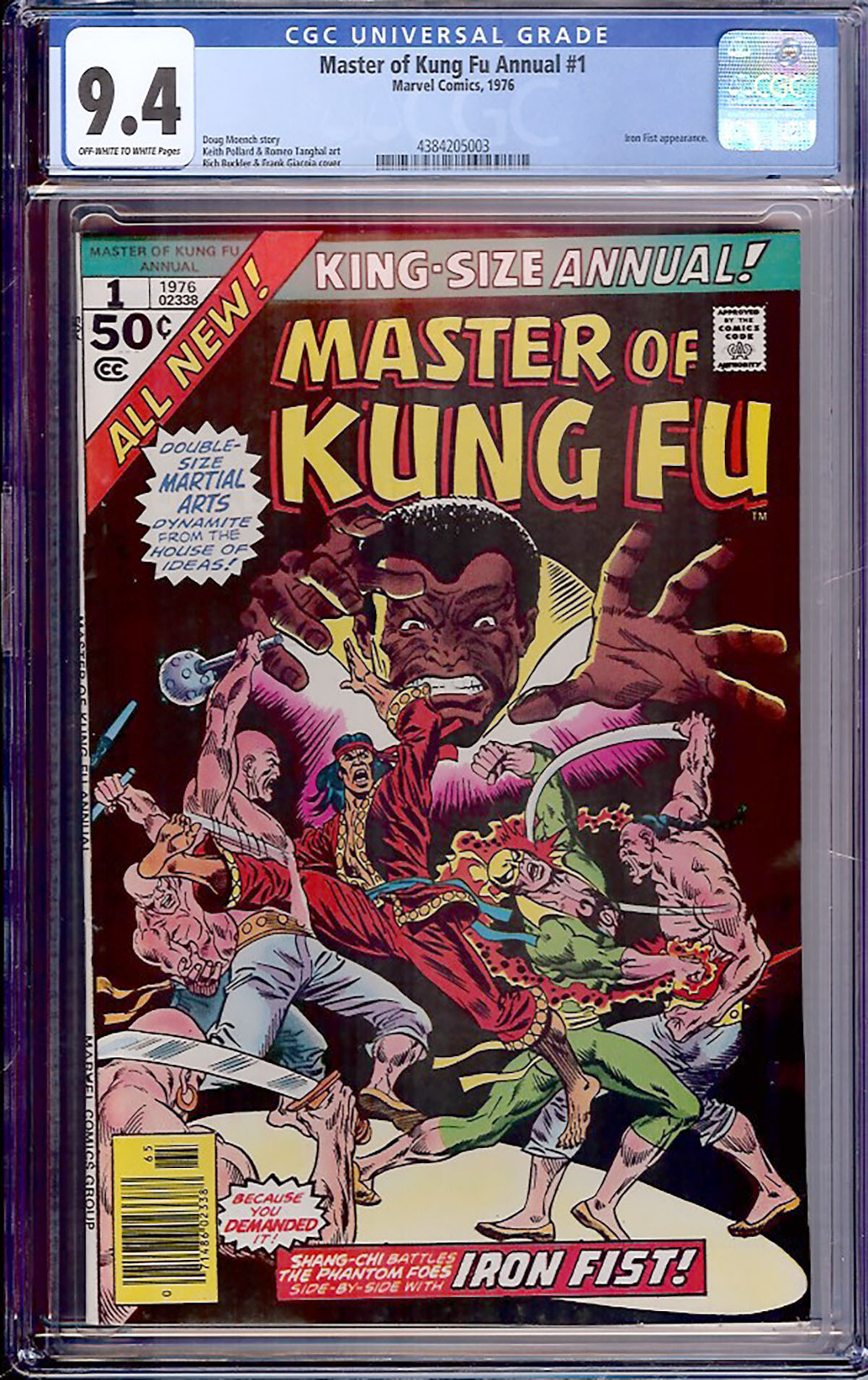 Master of Kung Fu Annual #1 CGC 9.4 ow/w