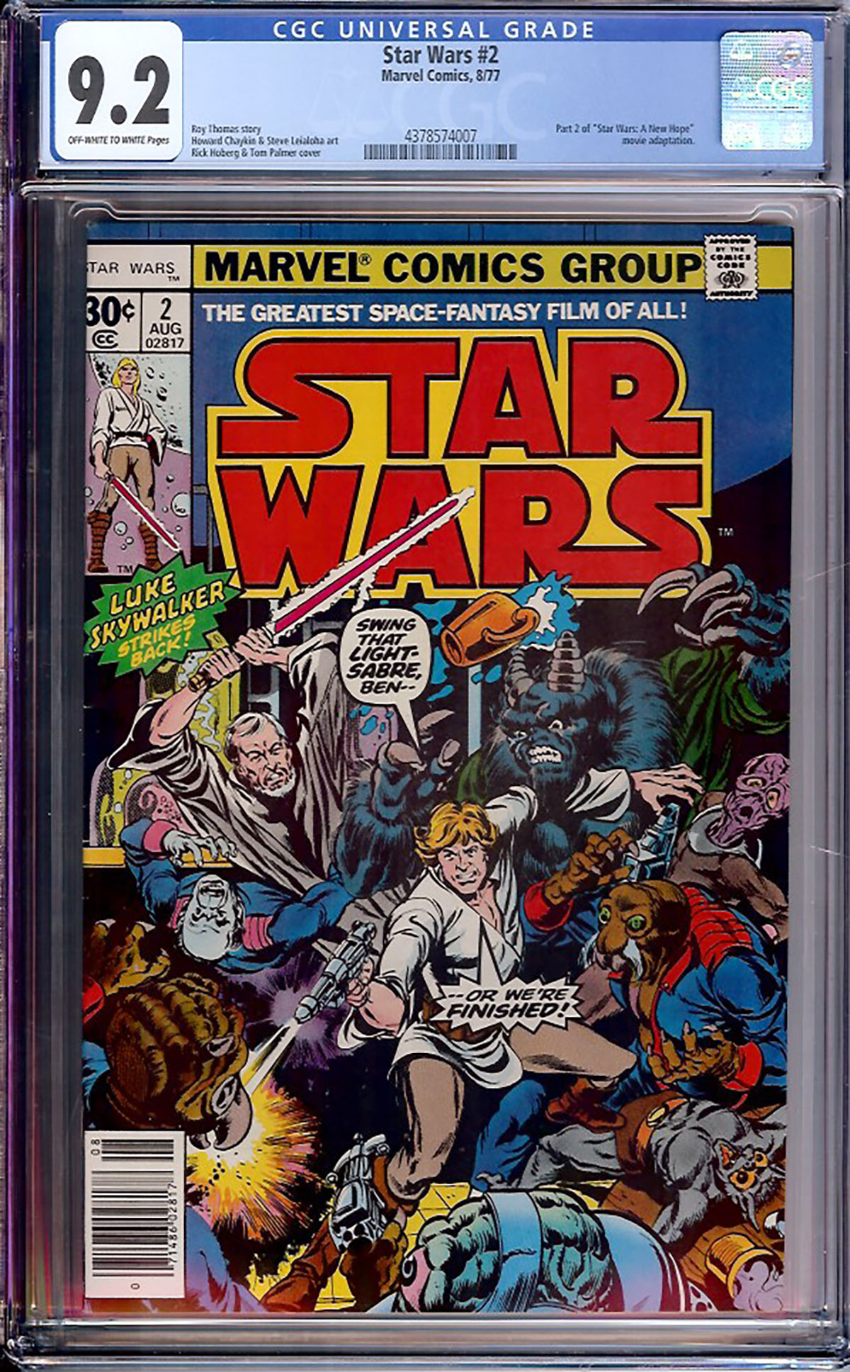 Star Wars #2 CGC 9.2 ow/w