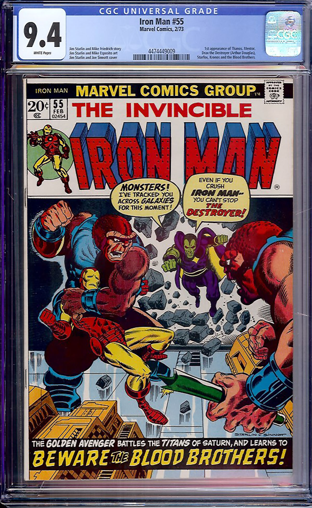 Iron Man #55 CGC 9.4 w