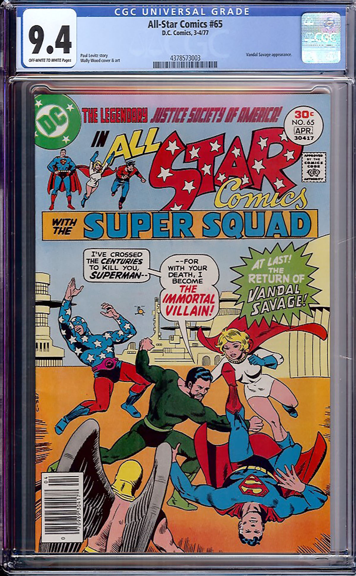 All-Star Comics #65 CGC 9.4 ow/w