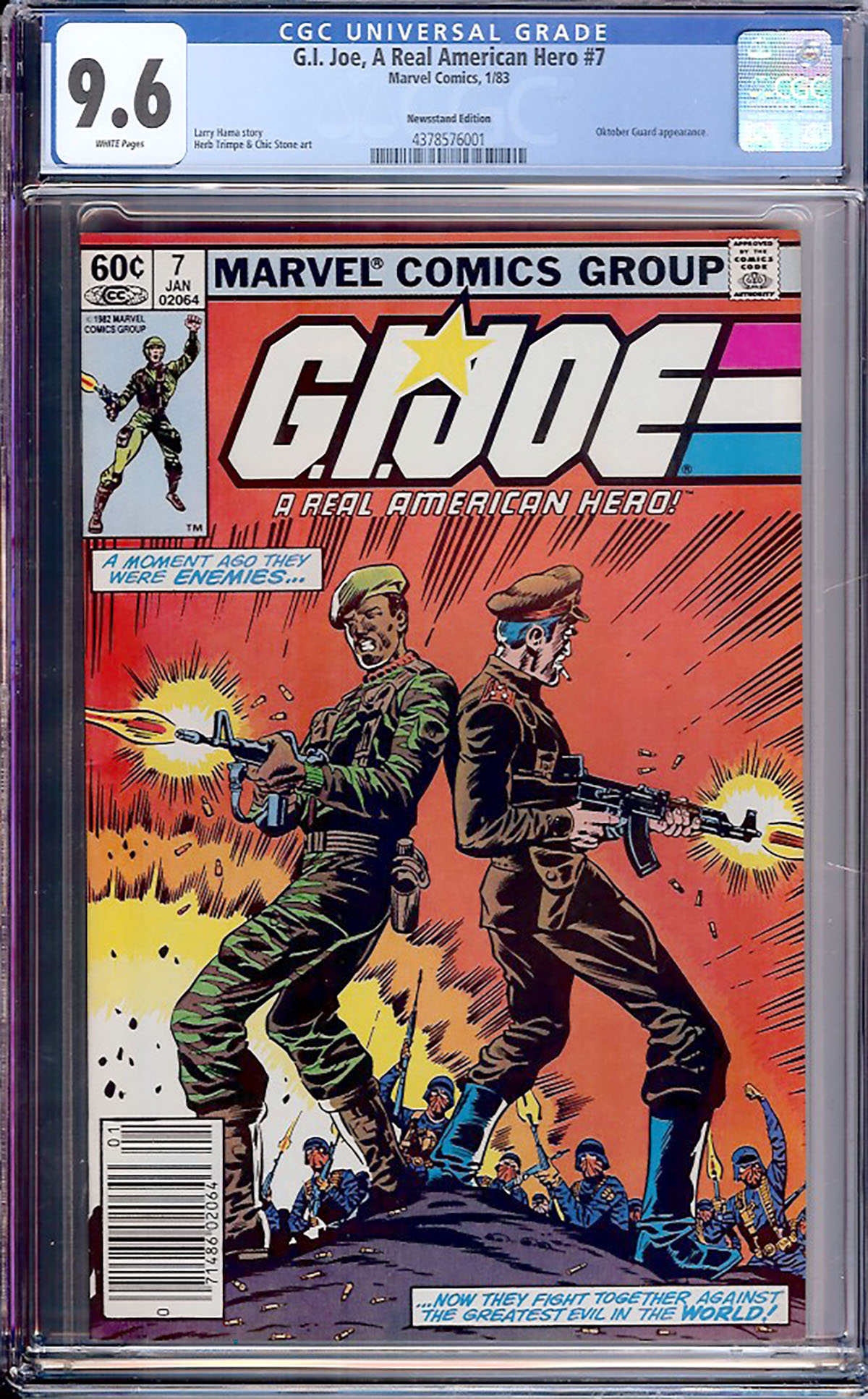 G.I. Joe, A Real American Hero #7 CGC 9.6 w Newsstand Edition