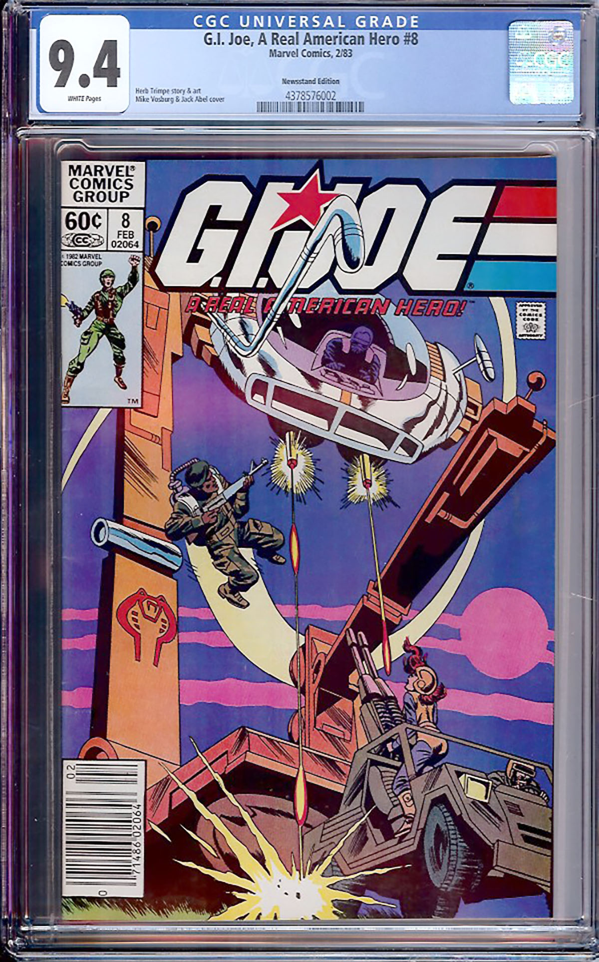 G.I. Joe, A Real American Hero #8 CGC 9.4 w Newsstand Edition