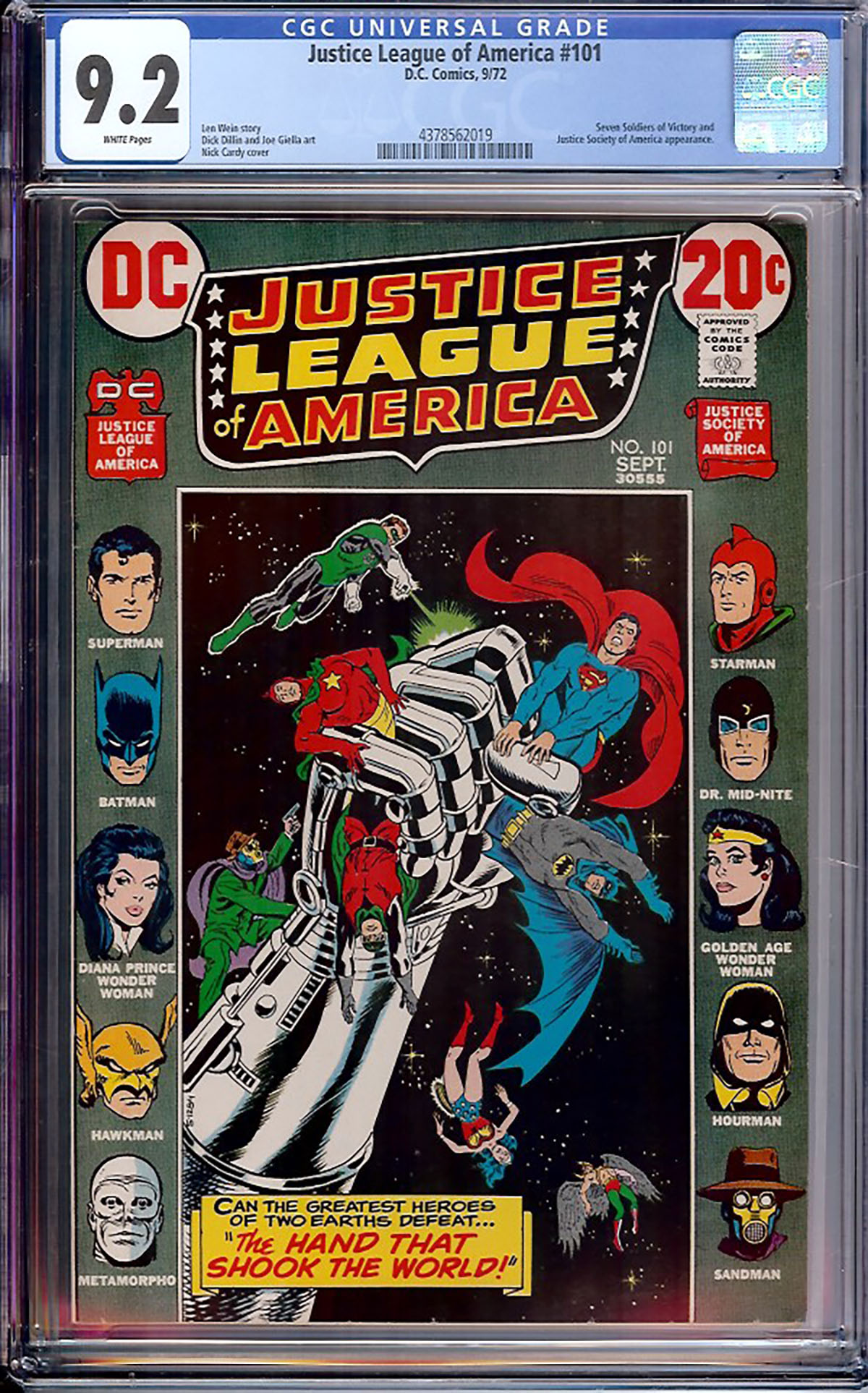 Justice League of America #101 CGC 9.2 w