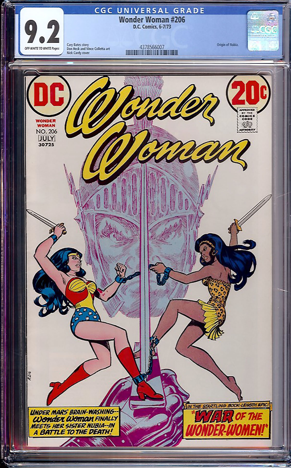 Wonder Woman #206 CGC 9.2 ow/w