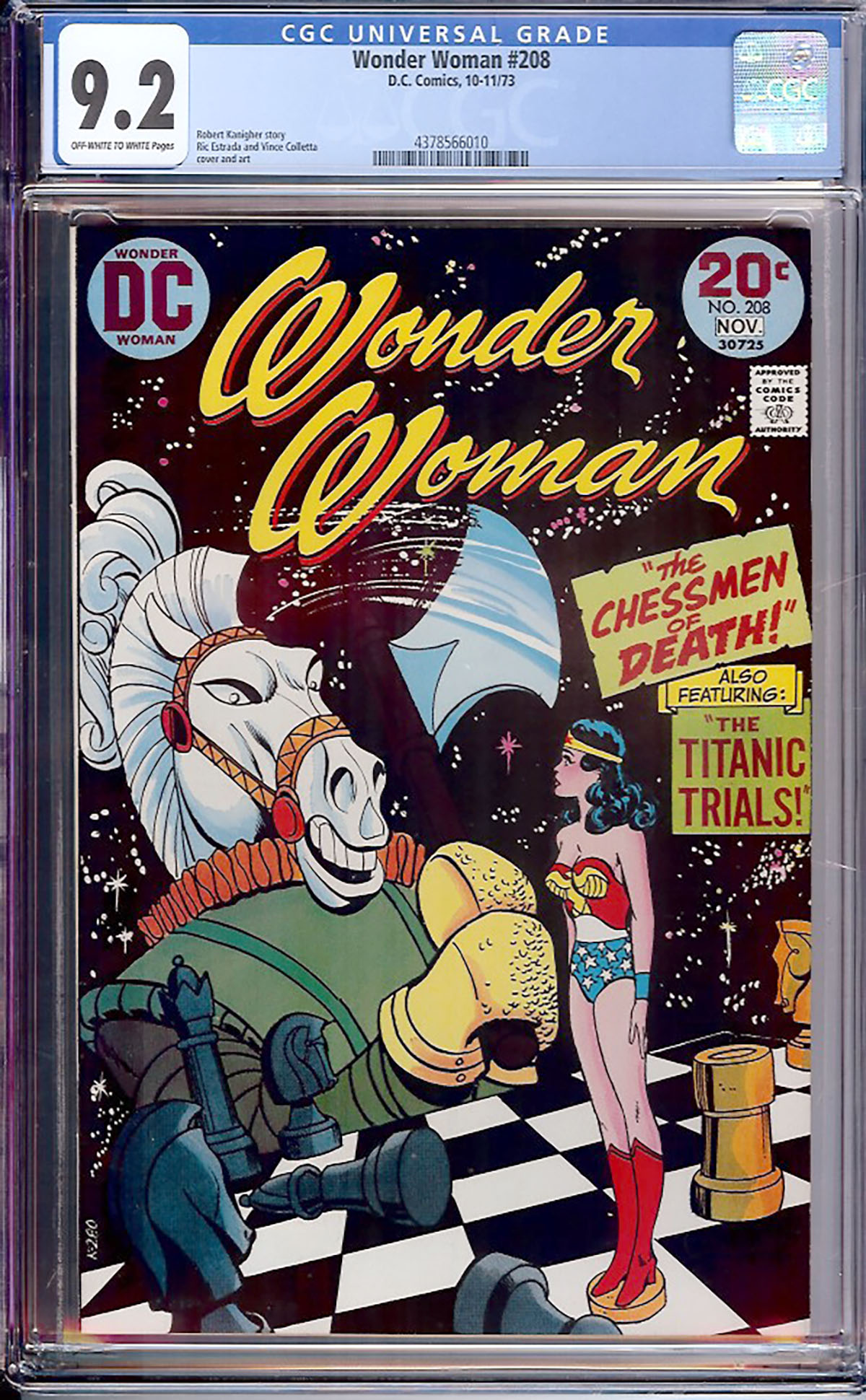 Wonder Woman #208 CGC 9.2 ow/w