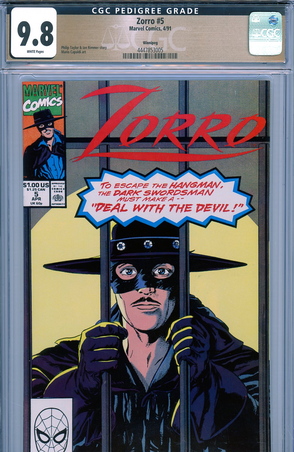 Zorro #5 CGC 9.8 w Winnipeg