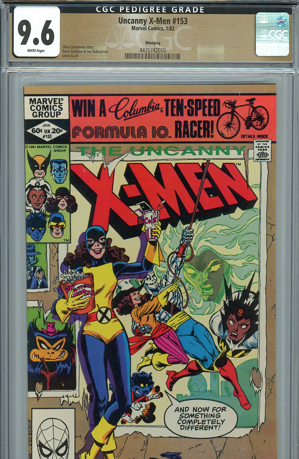 Uncanny X-Men #153 CGC 9.6 w Winnipeg