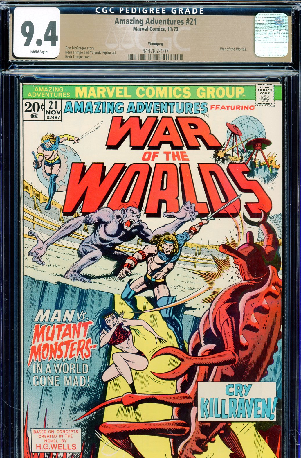 Amazing Adventures #21 CGC 9.4 w Winnipeg