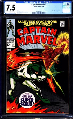 Captain Marvel #2 CGC 7.5 ow/w