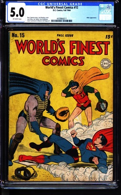 World's Finest Comics #15 CGC 5.0 ow