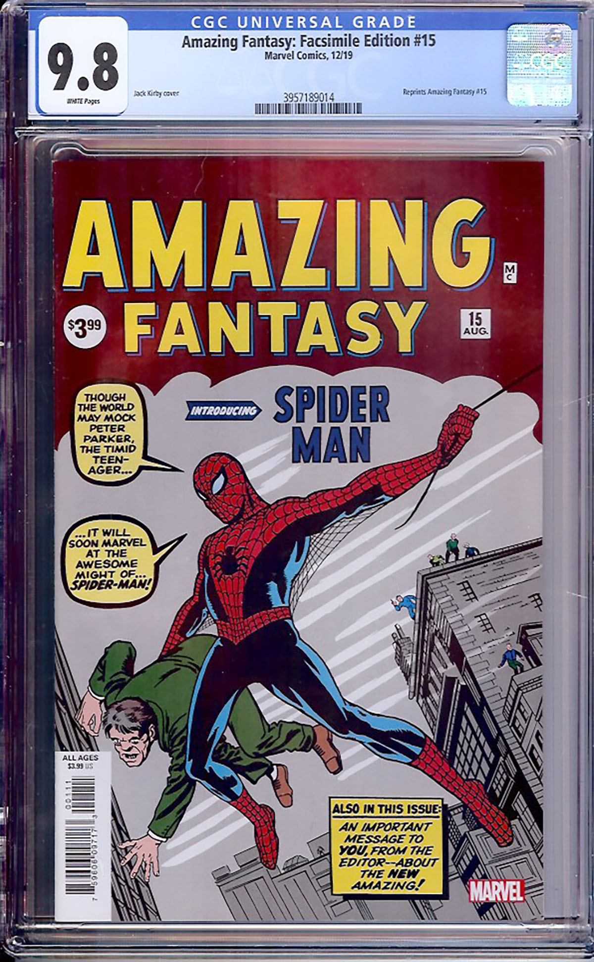 Amazing Fantasy #15 CGC 9.8 w REPRINT