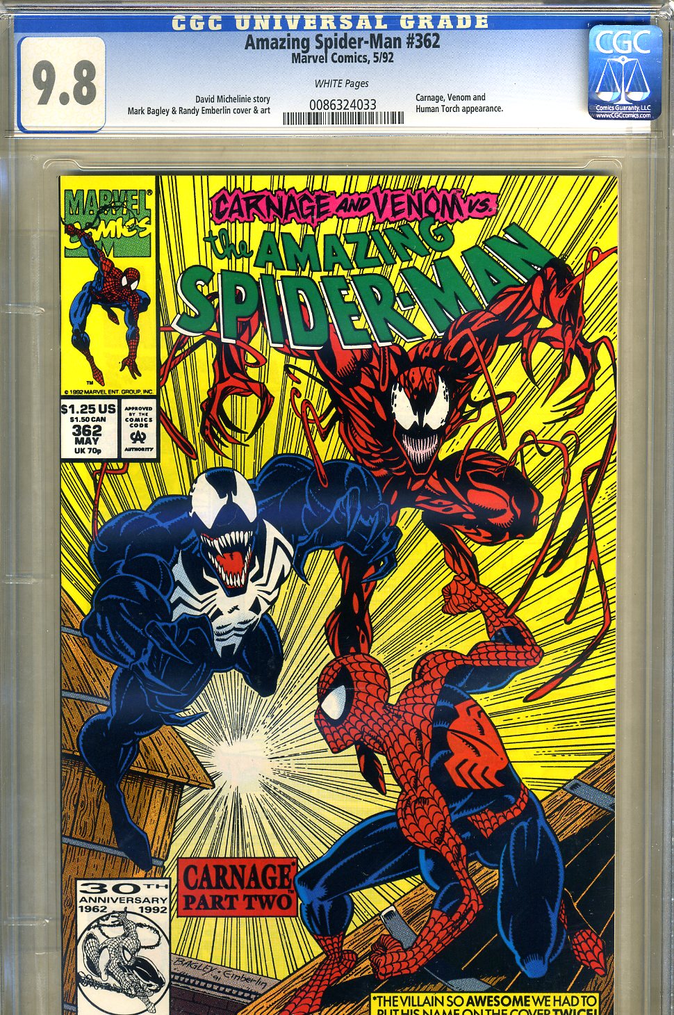 Amazing Spider-Man #362 CGC 9.8 w