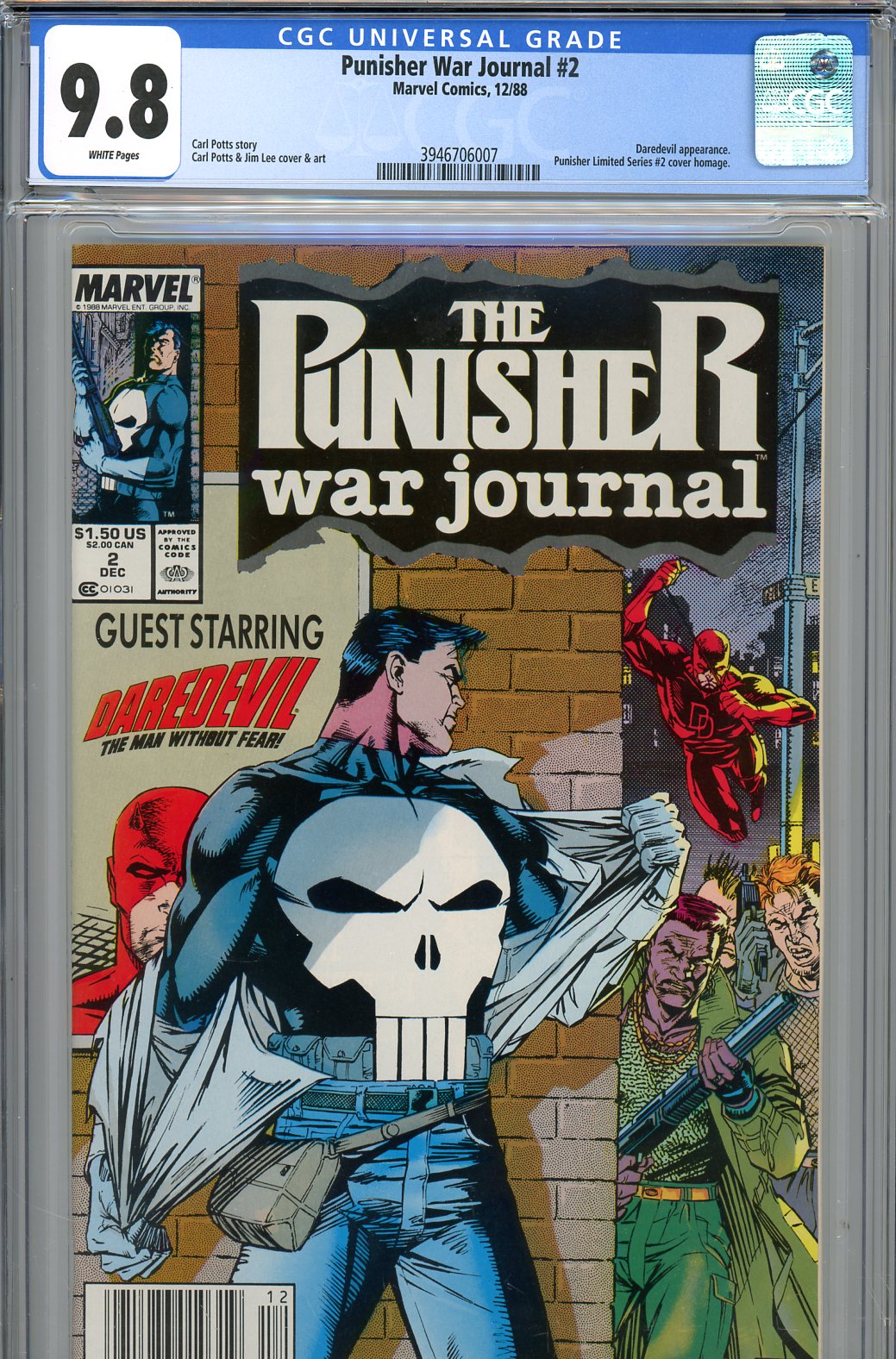 Punisher War Journal #2 CGC 9.8 w Newsstand Edition