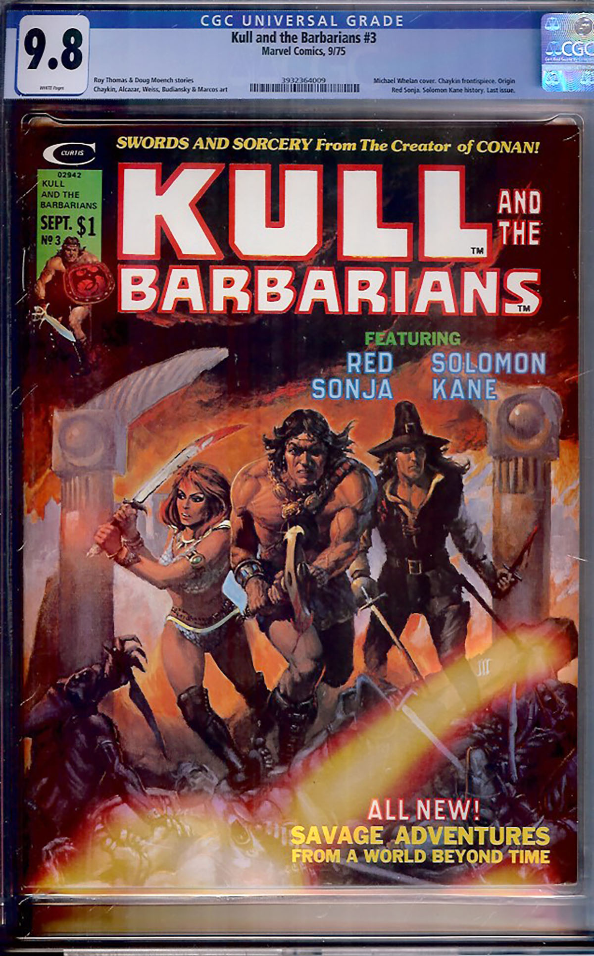 Kull and the Barbarians #3 CGC 9.8 w