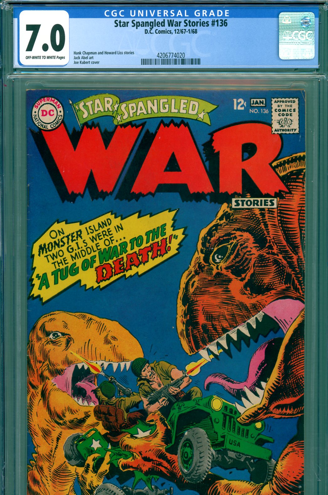 Star Spangled War Stories #136 CGC 7.0 ow/w