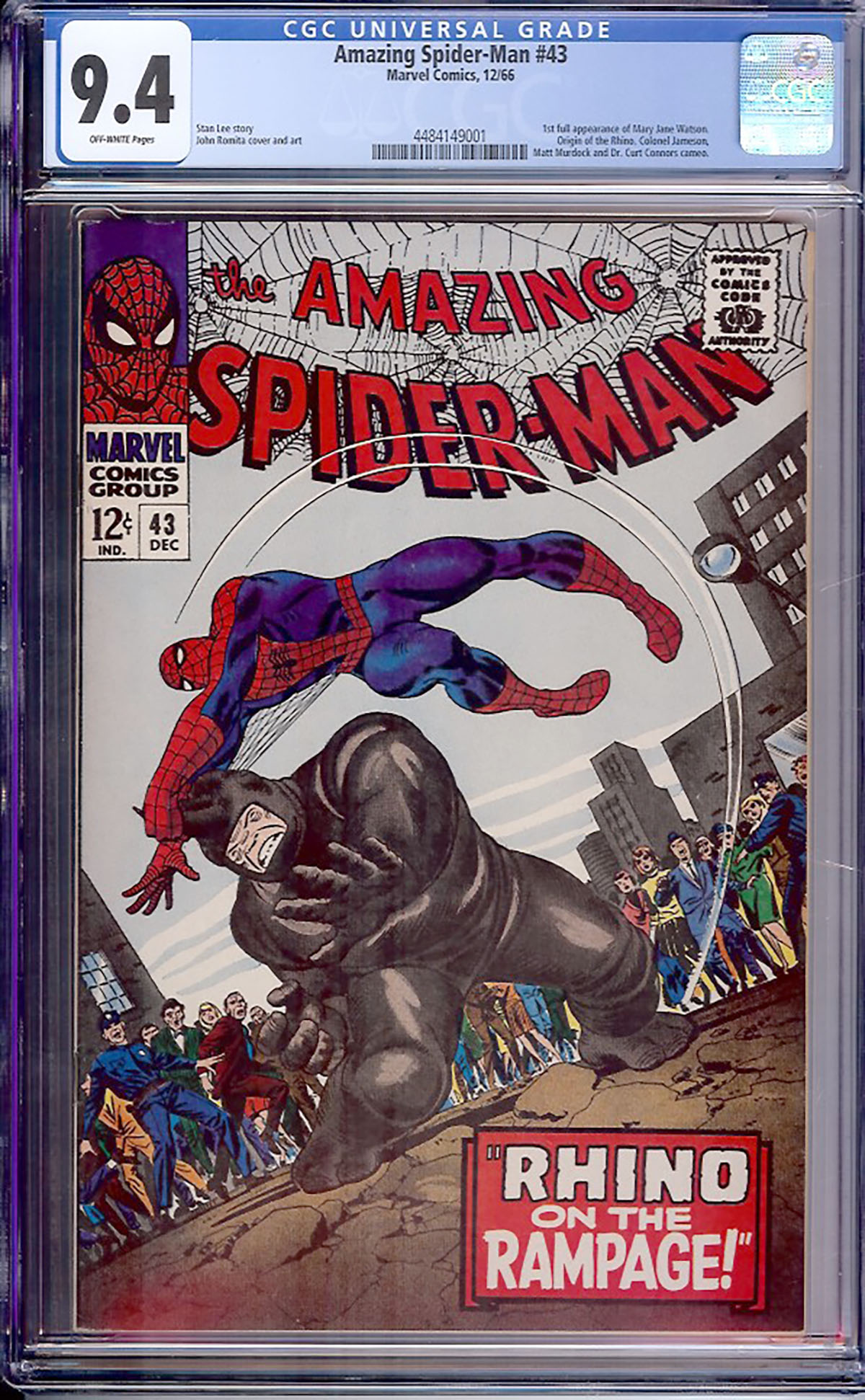 Amazing Spider-Man #43 CGC 9.4 ow