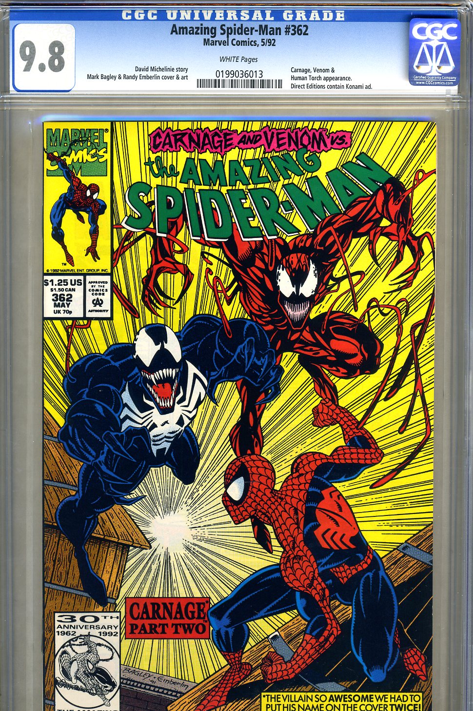 Amazing Spider-Man #362 CGC 9.8 w